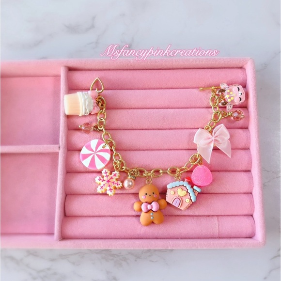 Gold Plated Gingerbread Overload Charm Bracelet - Picture 1 of 2